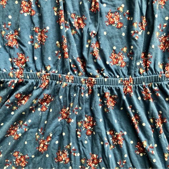 Nordstrom Floral Cutout Back Sleeveless Blue Dress Girl’s Size Xl (14/16) - Picture 4 of 8